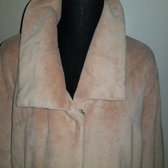 Final Price🌼Blush Pink Quilted Velvet Jacket - L - Picture 4 of 5